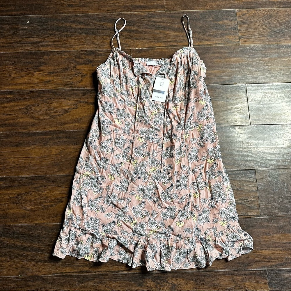 Sophie Rue Pink Floral Spaghetti Strap Ruffle Mini Dress